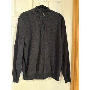 G.H. Bass & Co. Quarter‑Zip Men’s Sweater Charcoal Knit Zip Neck Size XL
